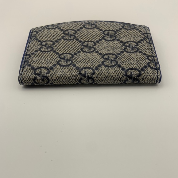 Gucci GG Supreme Beige & Blue Monogram Card Case - Picture 4 of 9